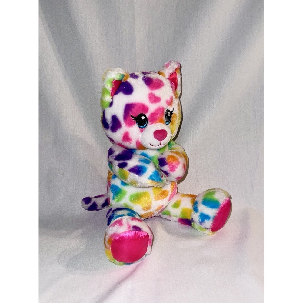 Build A Bear Rainbow‎ Hearts Kitty BABW 2018 EUC